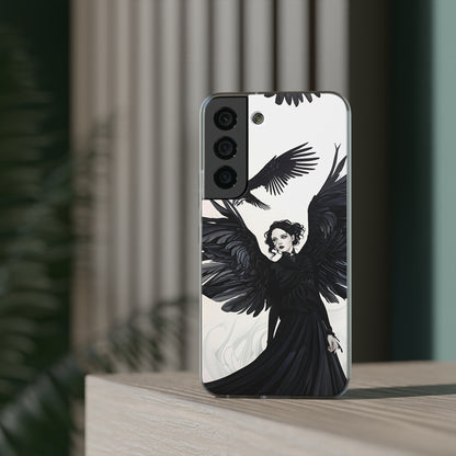 Gothic Woman and Raven Phone Case