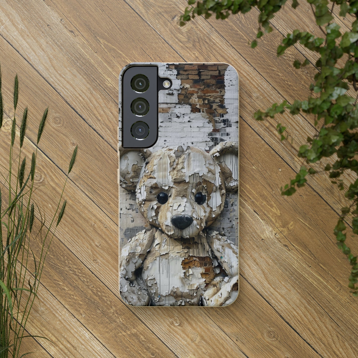 Vhils inspired Teddy Bear Biodegradable Phone Case | iPhone / Samsung