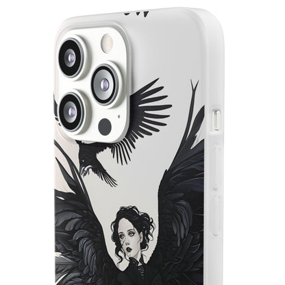 Gothic Woman and Raven Phone Case