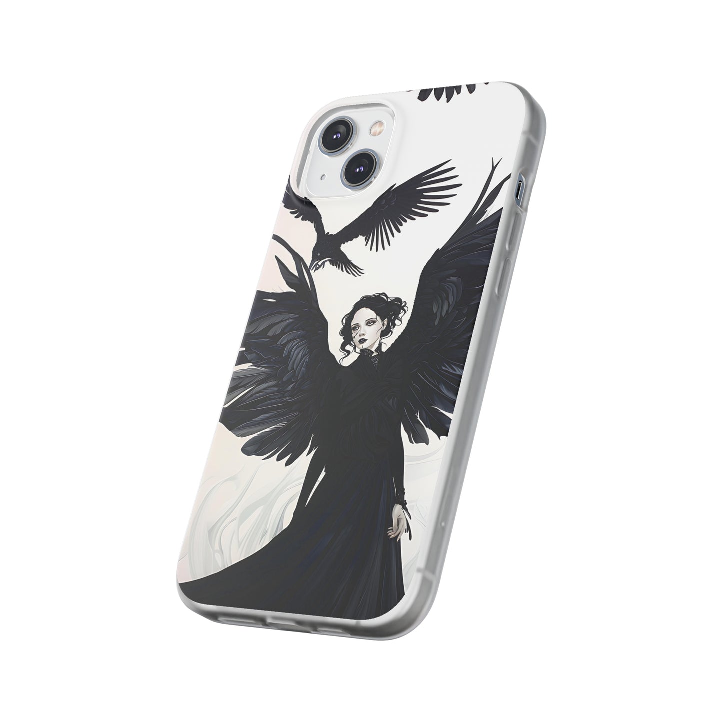 Gothic Woman and Raven Phone Case