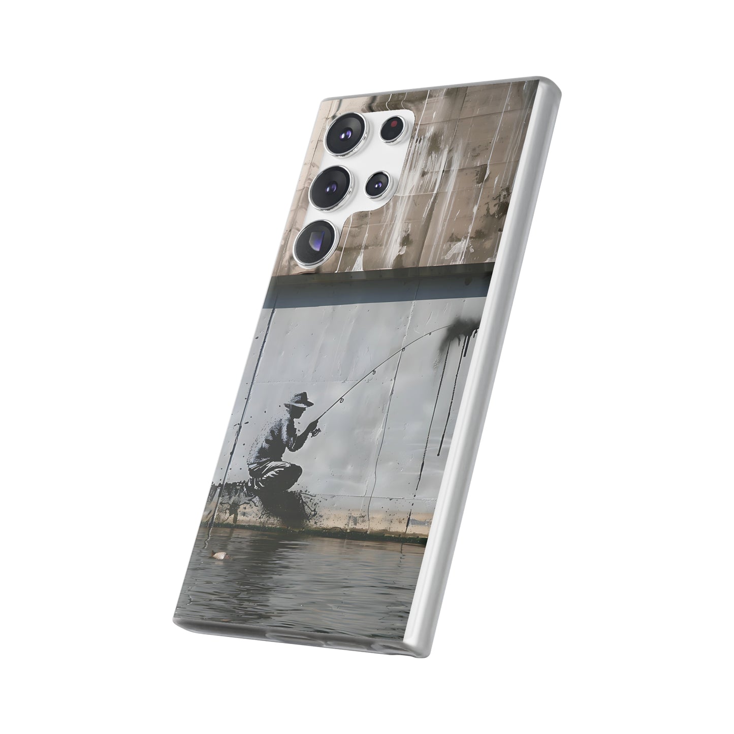 Banksy inspired man fishing | iPhone/Samsung | Slimline Phone Case