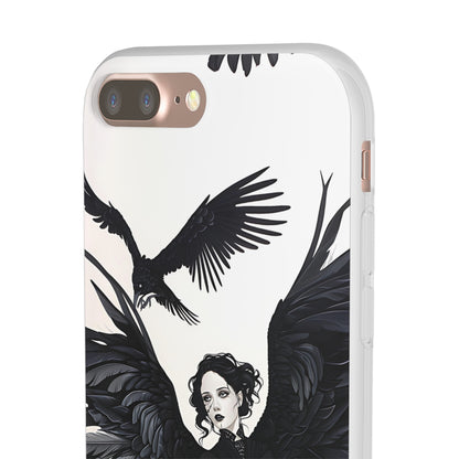 Gothic Woman and Raven Phone Case