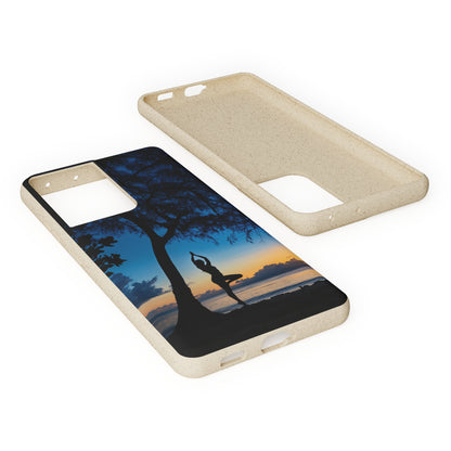 Yoga pose at Sunset on the beach Biodegradable Phone Case | iPhone / Samsung