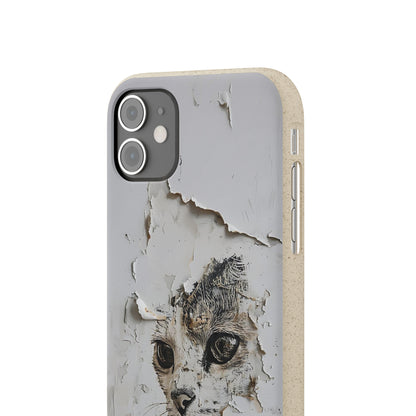 Vhils inspired Cat grafitti Biodegradable Phone Case | iPhone / Samsung