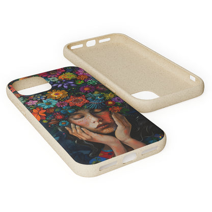 Flower woman Biodegradable Phone Case | iPhone / Samsung