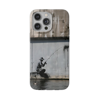 Banksy inspired man fishing | iPhone/Samsung | Slimline Phone Case