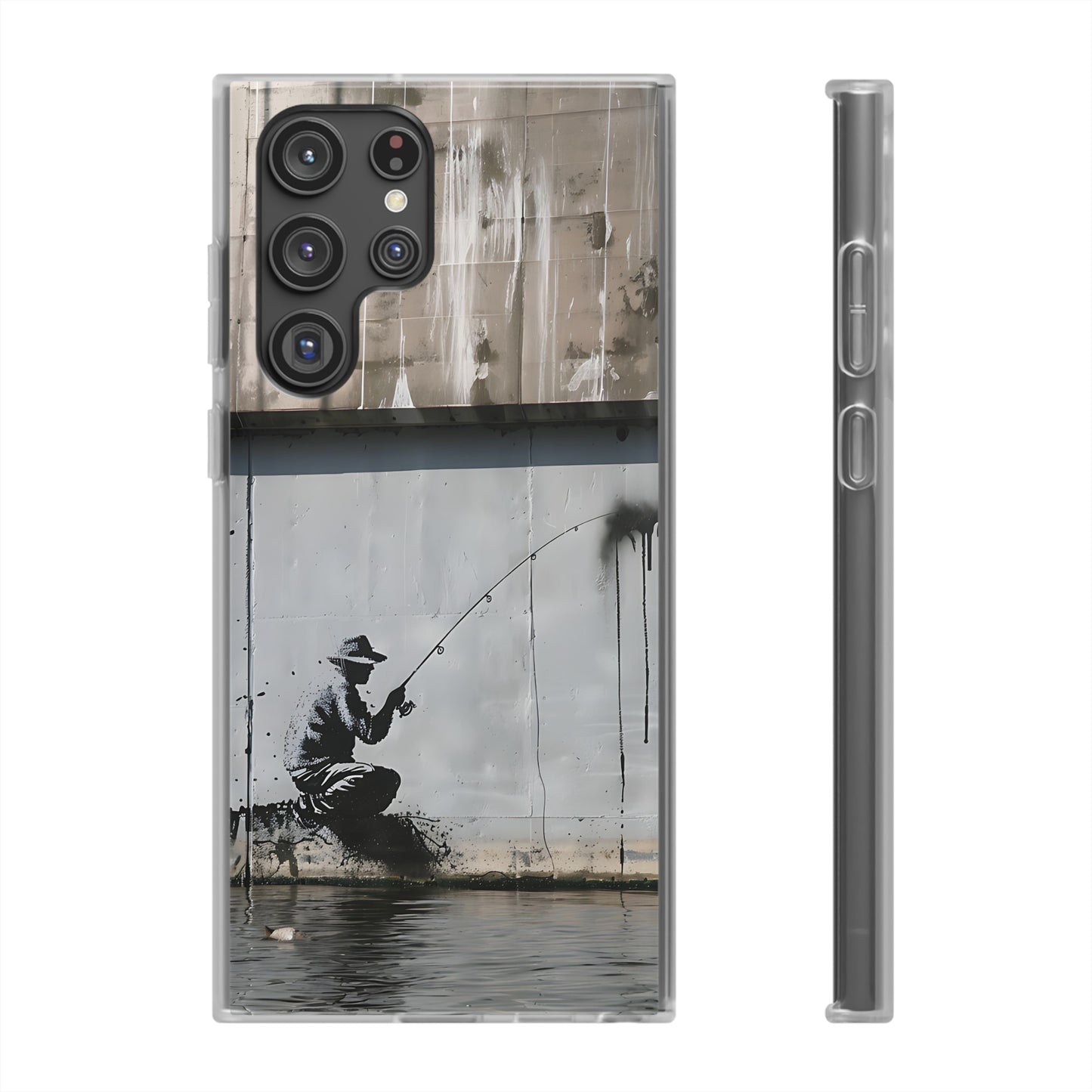 Banksy inspired man fishing | iPhone/Samsung | Slimline Phone Case