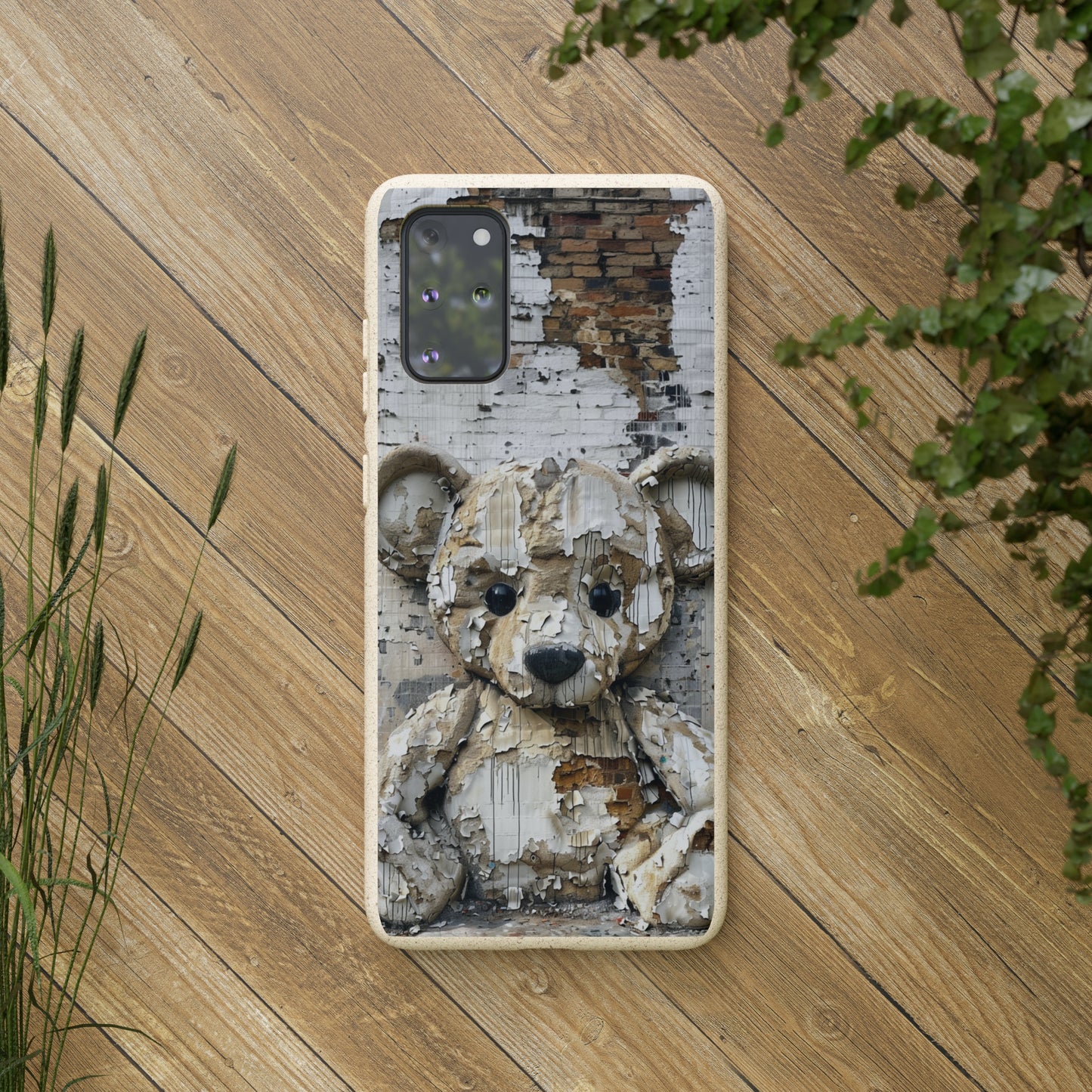 Vhils inspired Teddy Bear Biodegradable Phone Case | iPhone / Samsung