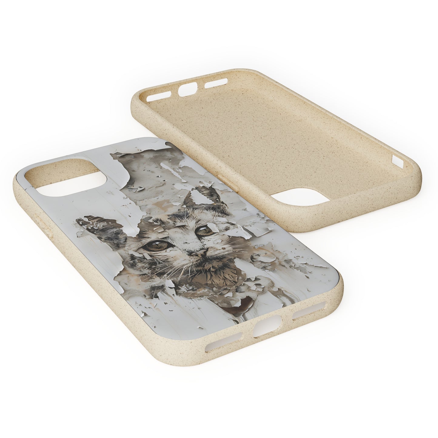 Vhils inspired Cat grafitti Biodegradable Phone Case | iPhone / Samsung