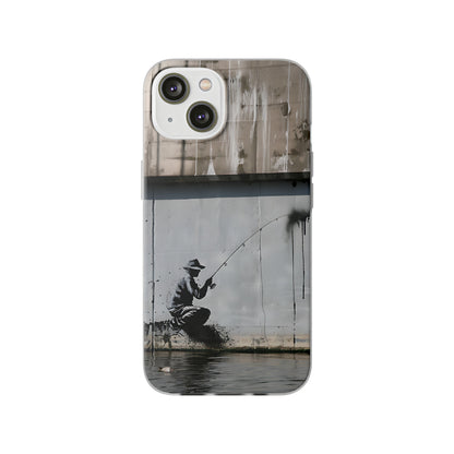 Banksy inspired man fishing | iPhone/Samsung | Slimline Phone Case