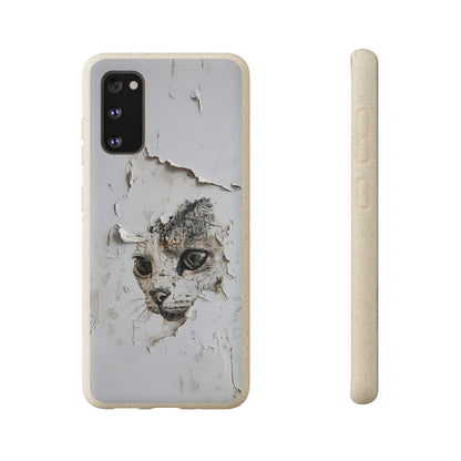 Vhils inspired Cat grafitti Biodegradable Phone Case | iPhone / Samsung