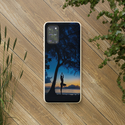 Yoga pose at Sunset on the beach Biodegradable Phone Case | iPhone / Samsung