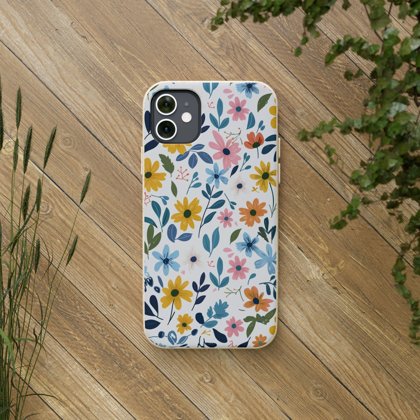 Pastel Flowers Biodegradable Phone Case | iPhone / Samsung