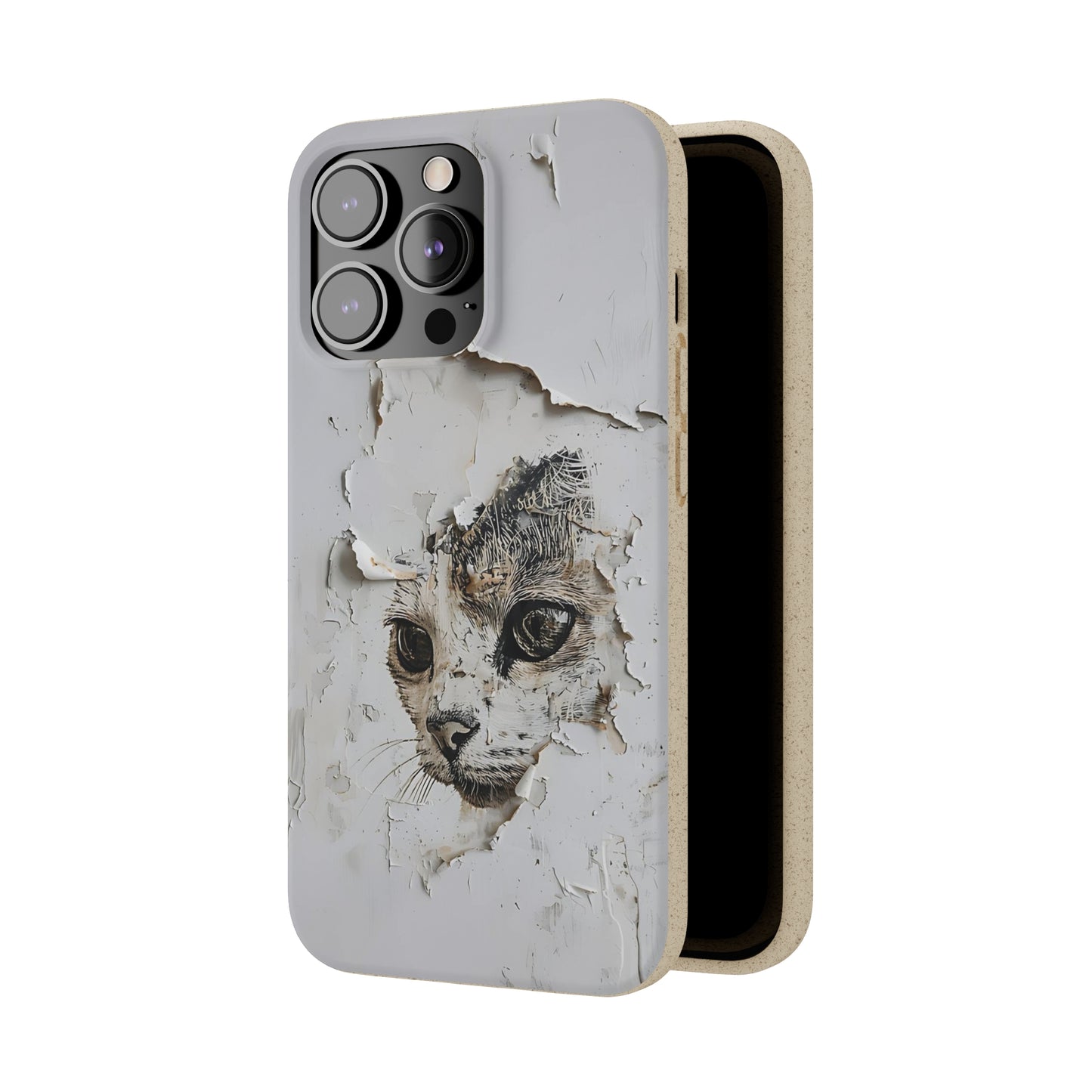 Vhils inspired Cat grafitti Biodegradable Phone Case | iPhone / Samsung