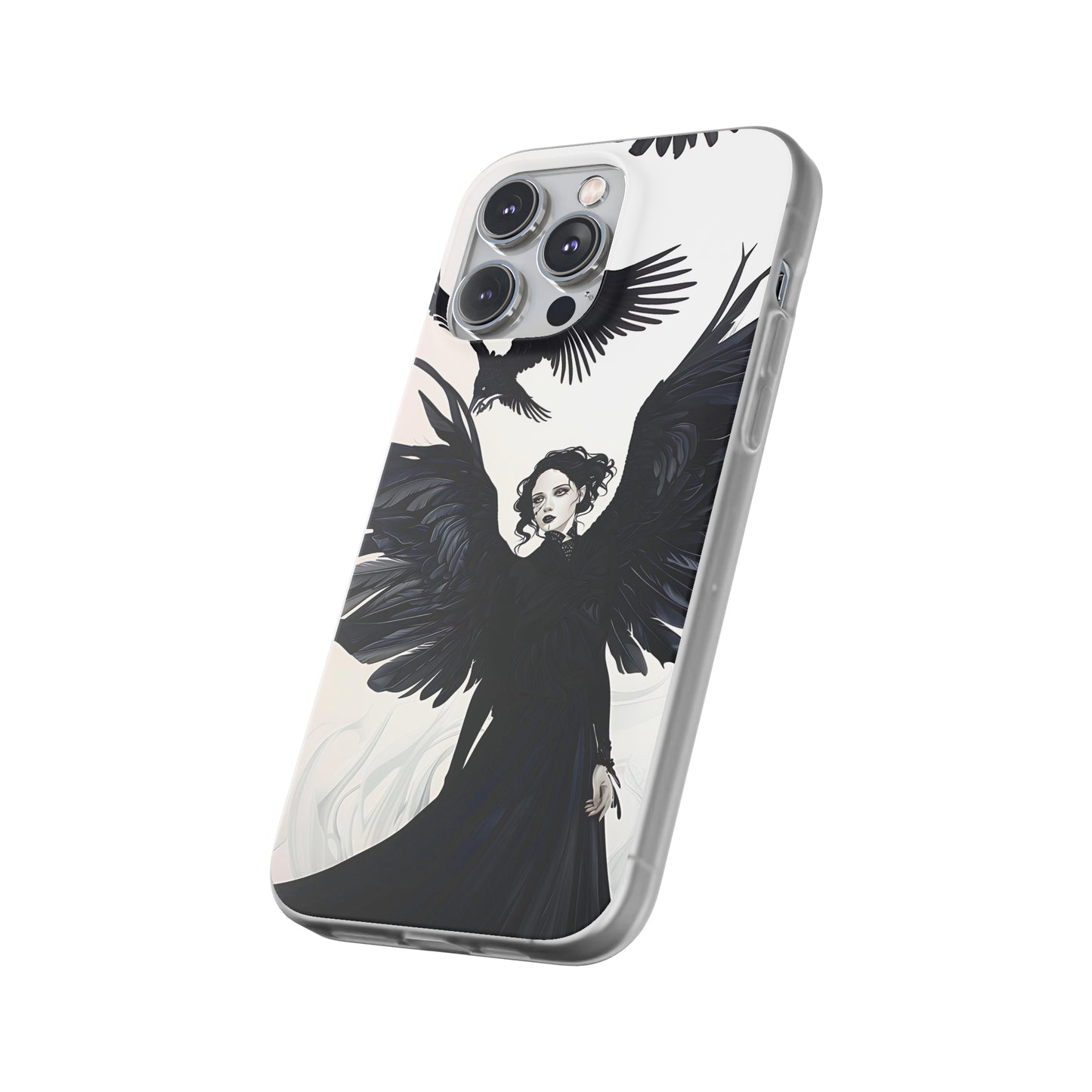 Gothic Woman and Raven Phone Case