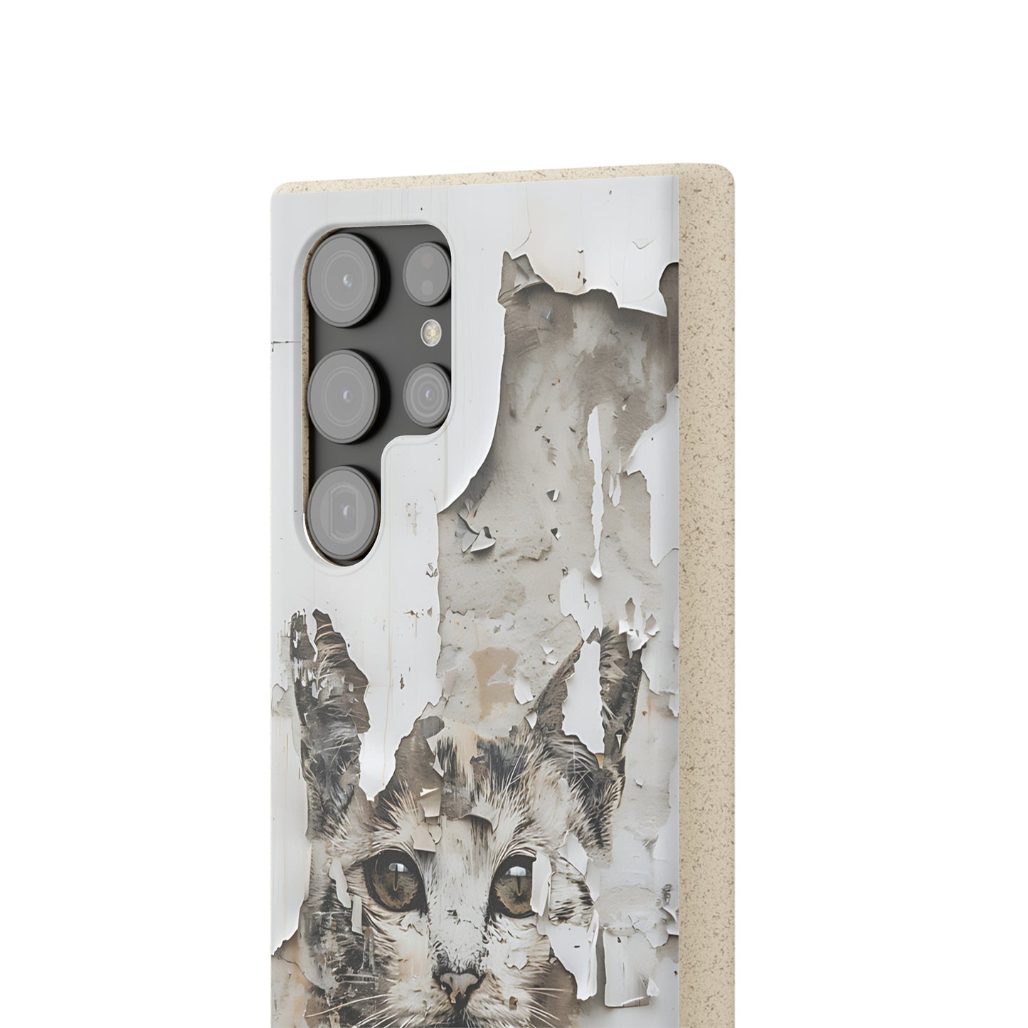 Vhils inspired Cat grafitti Biodegradable Phone Case | iPhone / Samsung