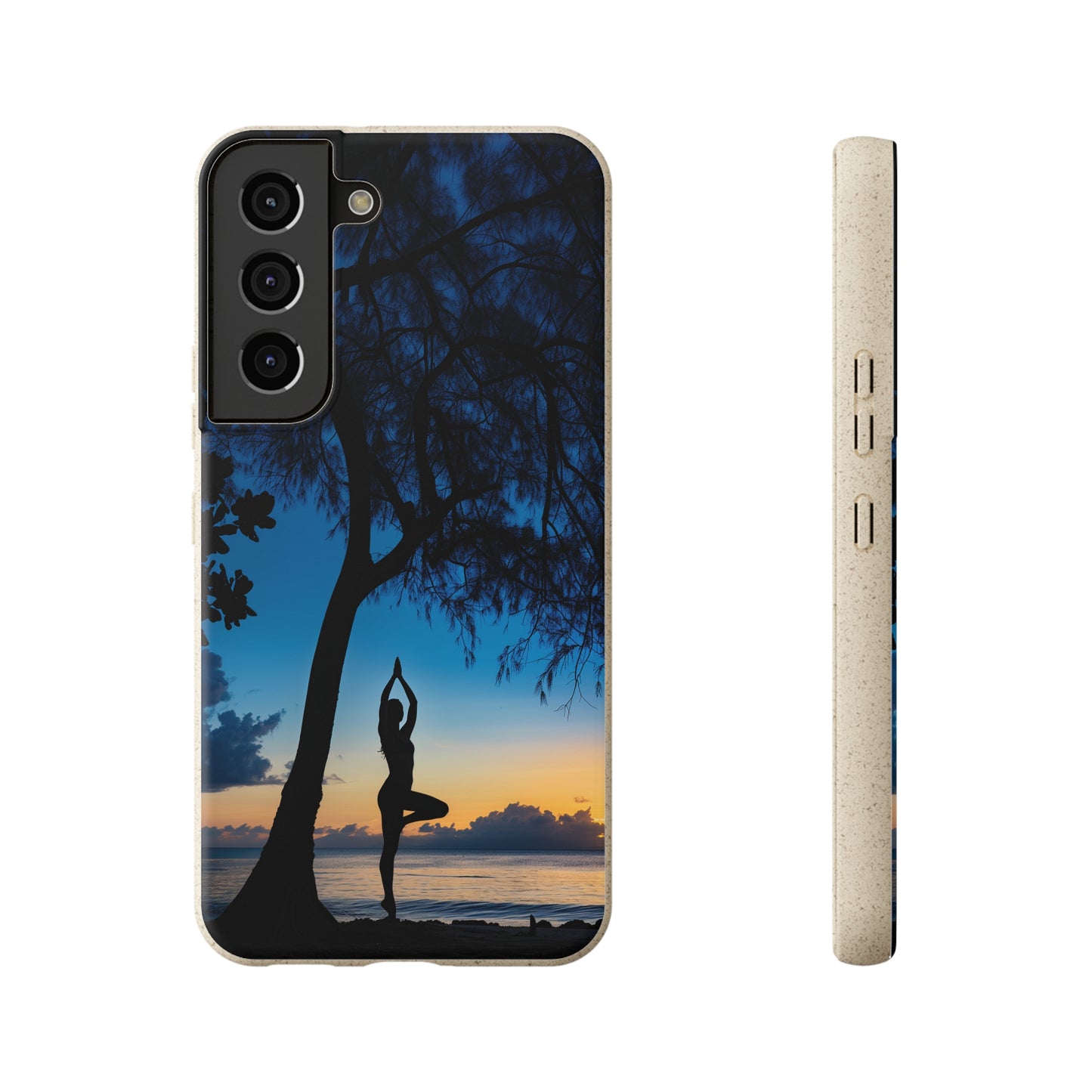 Yoga pose at Sunset on the beach Biodegradable Phone Case | iPhone / Samsung