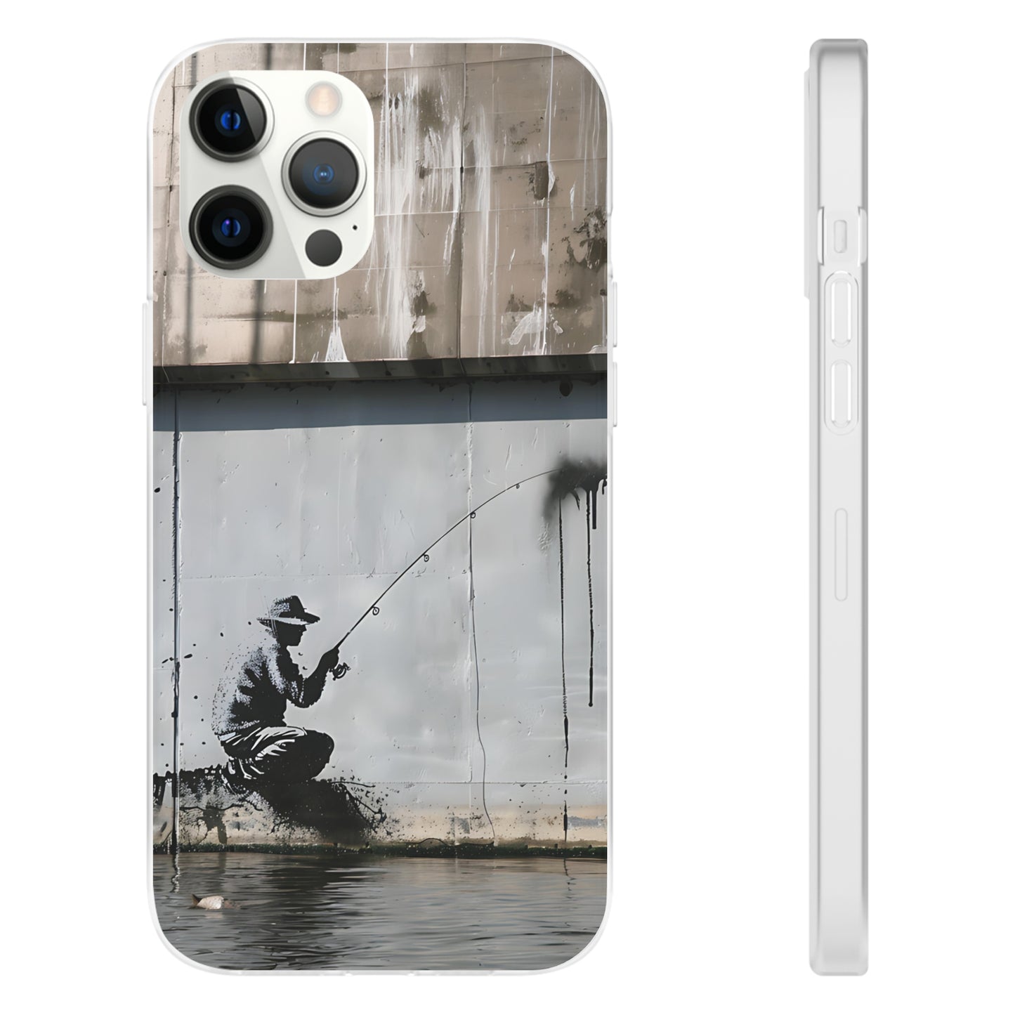 Banksy inspired man fishing | iPhone/Samsung | Slimline Phone Case