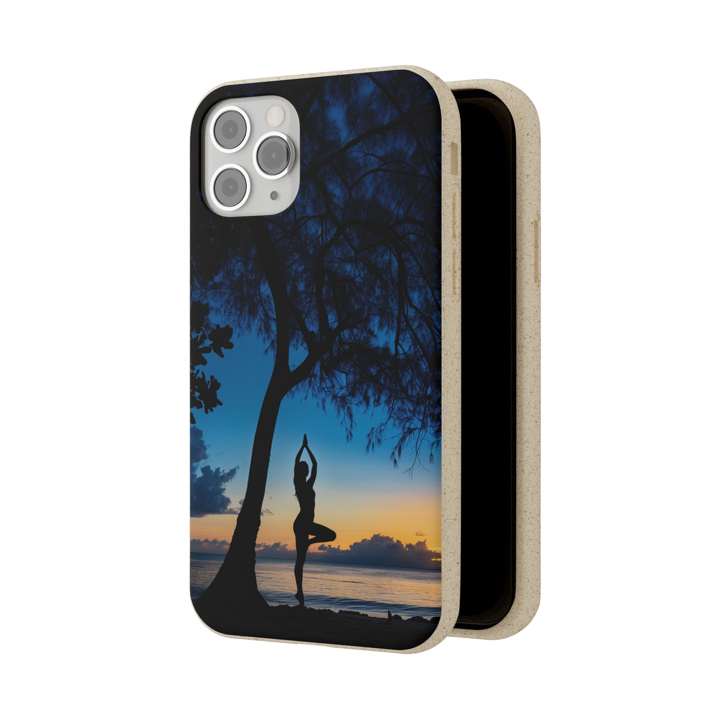 Yoga pose at Sunset on the beach Biodegradable Phone Case | iPhone / Samsung