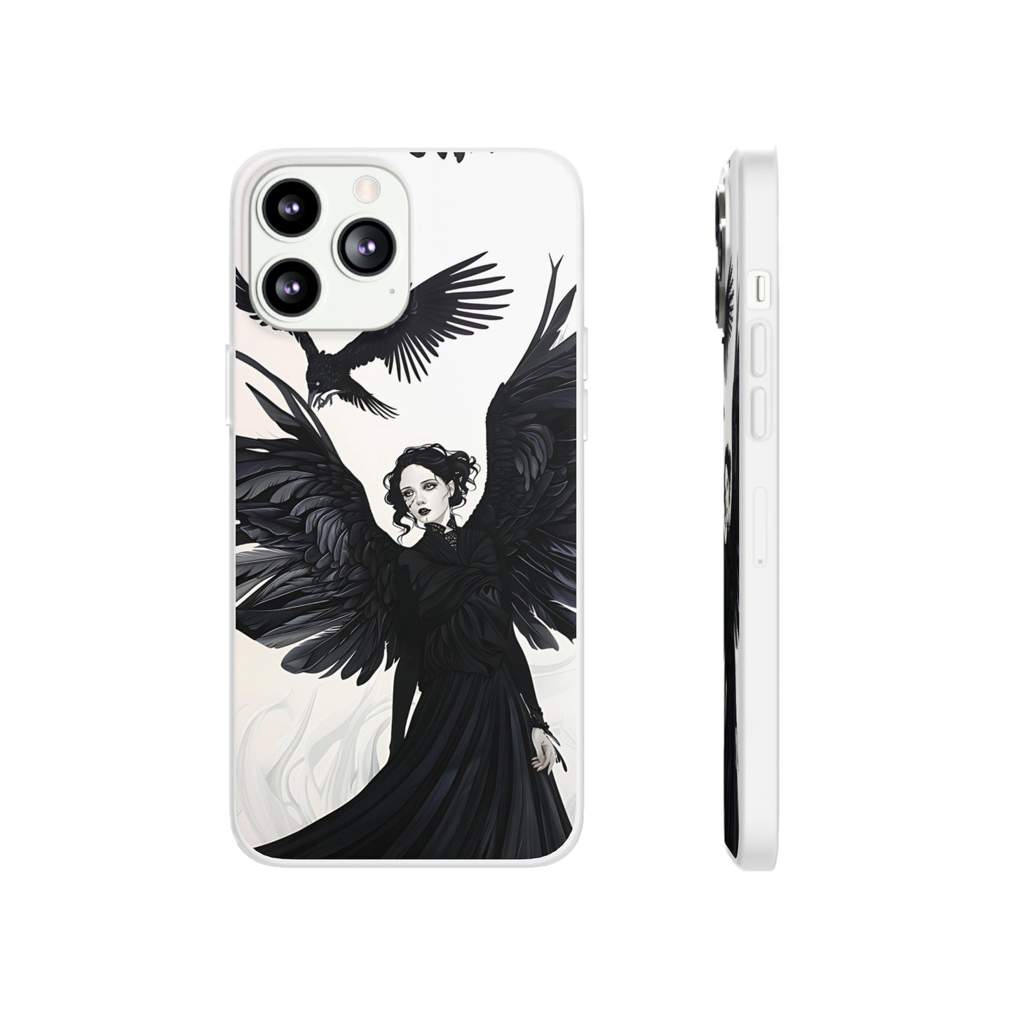 Gothic Woman and Raven Phone Case