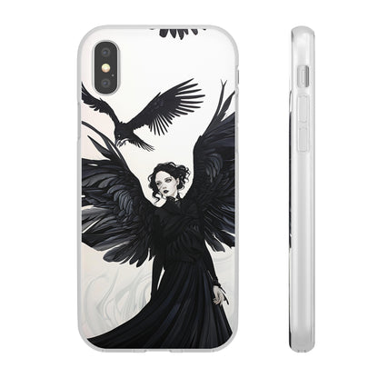 Gothic Woman and Raven Phone Case