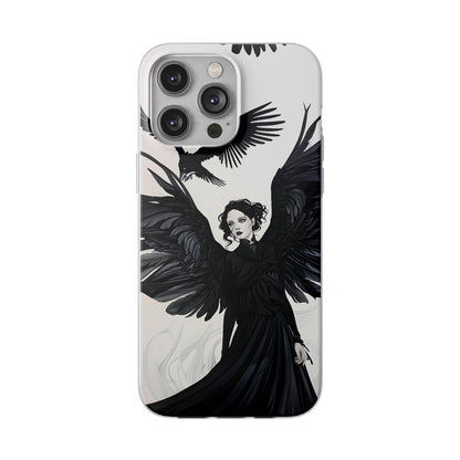 Gothic Woman and Raven Phone Case