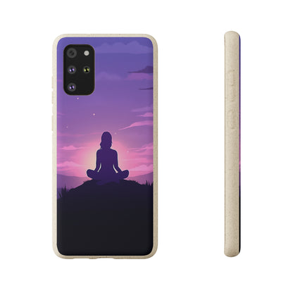 Yoga pose at Sunset lilac Biodegradable Phone Case | iPhone / Samsung