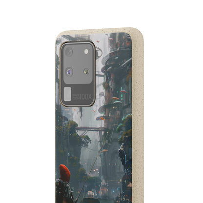 Cyberpunk style man fishing Biodegradable Phone Case | iPhone / Samsung