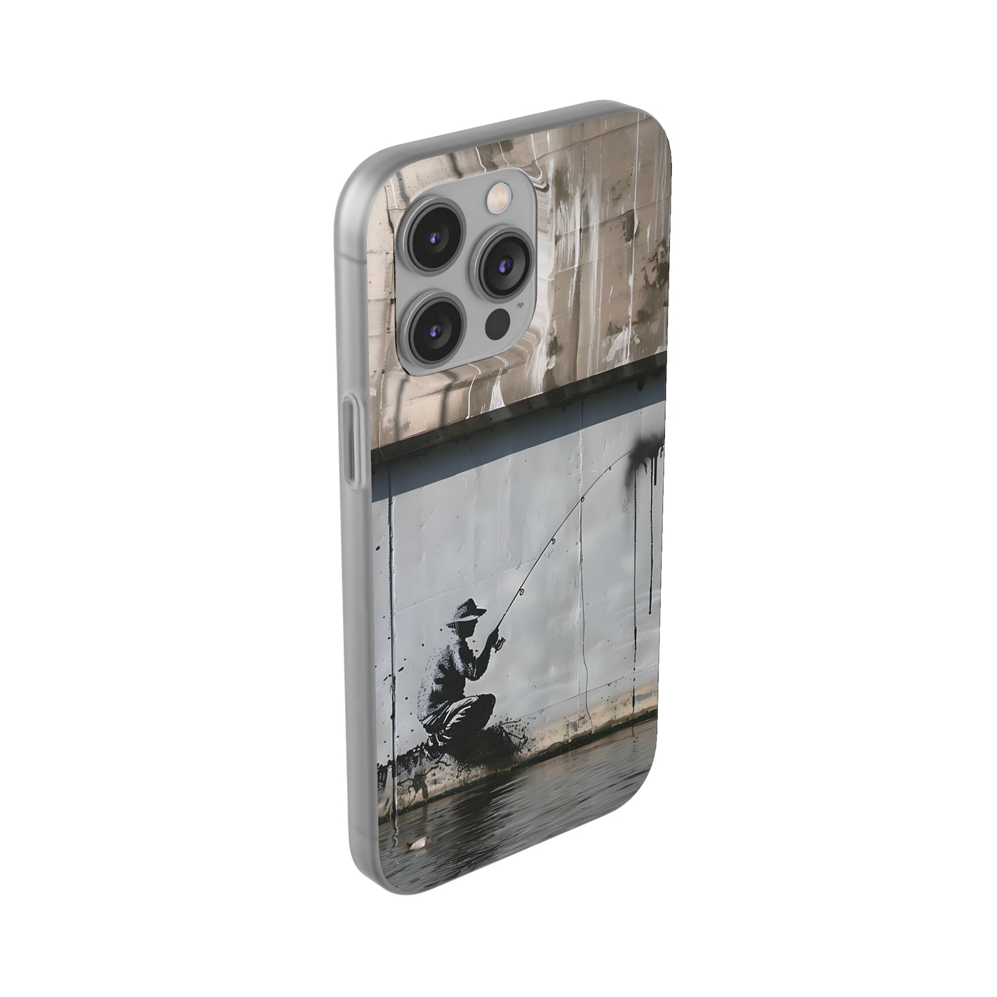 Banksy inspired man fishing | iPhone/Samsung | Slimline Phone Case