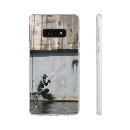 Banksy inspired man fishing | iPhone/Samsung | Slimline Phone Case