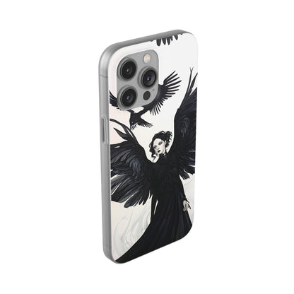 Gothic Woman and Raven Phone Case