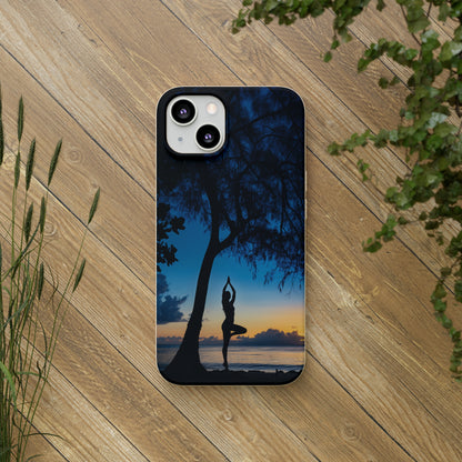 Yoga pose at Sunset on the beach Biodegradable Phone Case | iPhone / Samsung