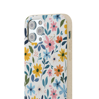 Pastel Flowers Biodegradable Phone Case | iPhone / Samsung