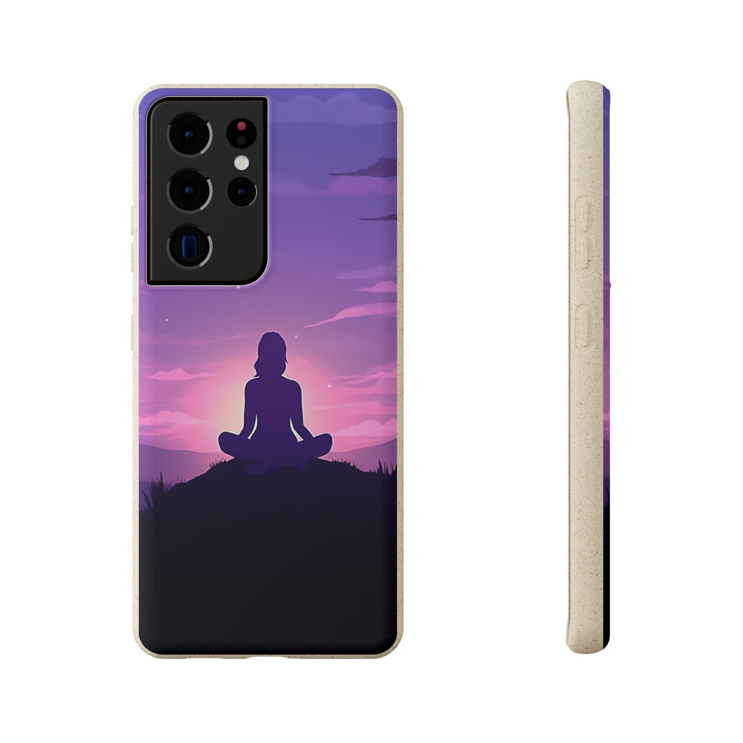 Yoga pose at Sunset lilac Biodegradable Phone Case | iPhone / Samsung