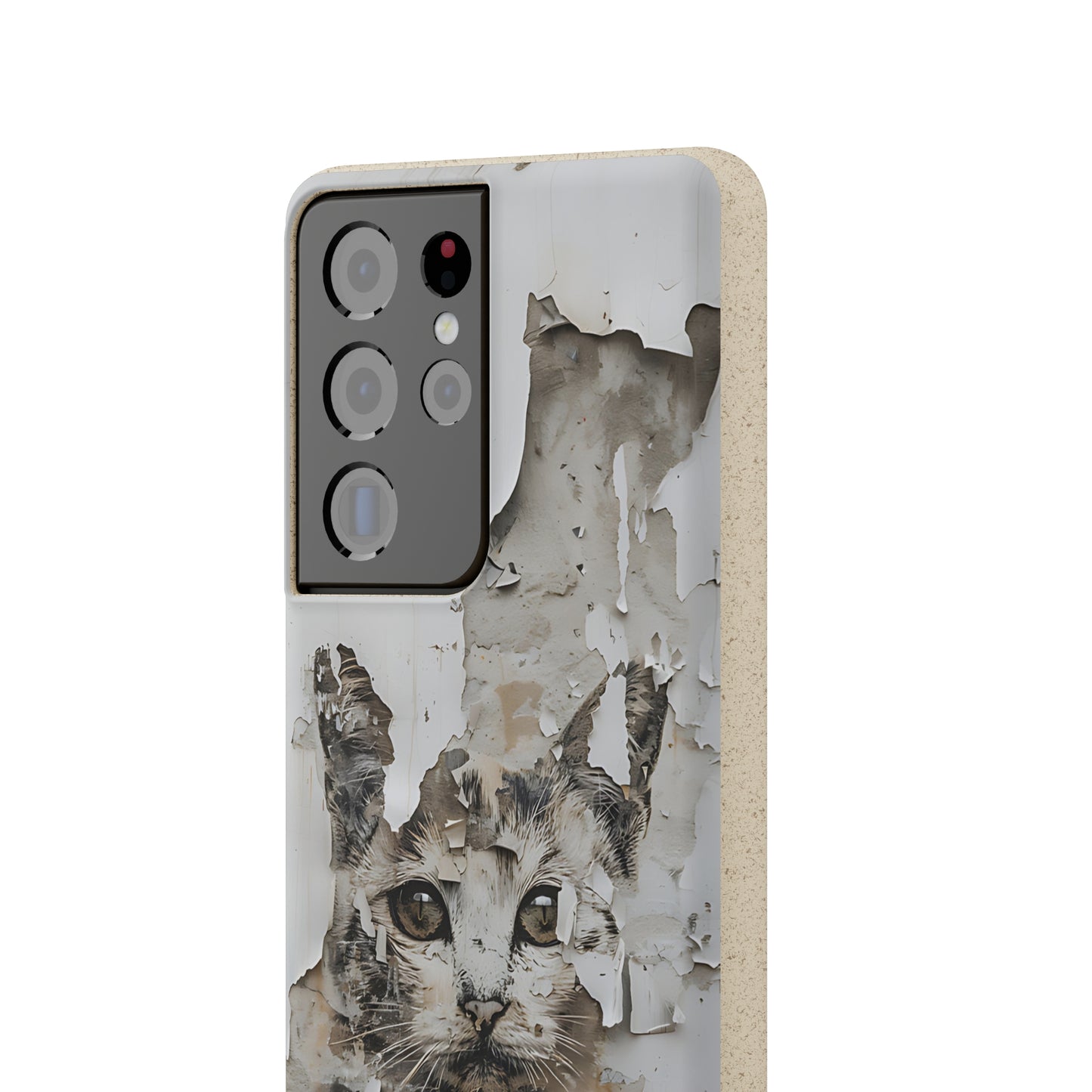 Vhils inspired Cat grafitti Biodegradable Phone Case | iPhone / Samsung