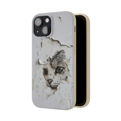 Vhils inspired Cat grafitti Biodegradable Phone Case | iPhone / Samsung