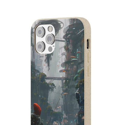 Cyberpunk style man fishing Biodegradable Phone Case | iPhone / Samsung