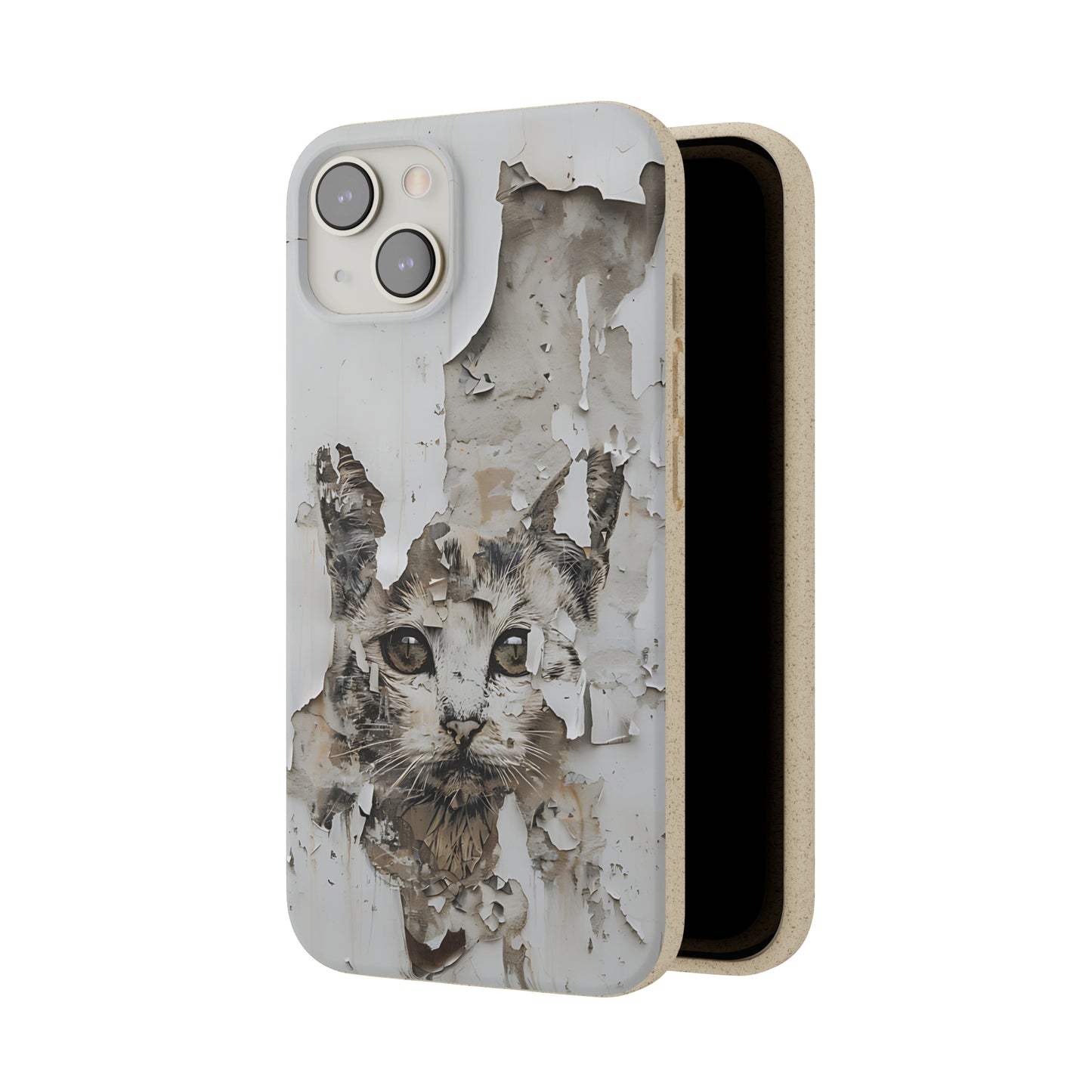 Vhils inspired Cat grafitti Biodegradable Phone Case | iPhone / Samsung