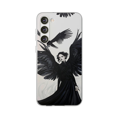 Gothic Woman and Raven Phone Case