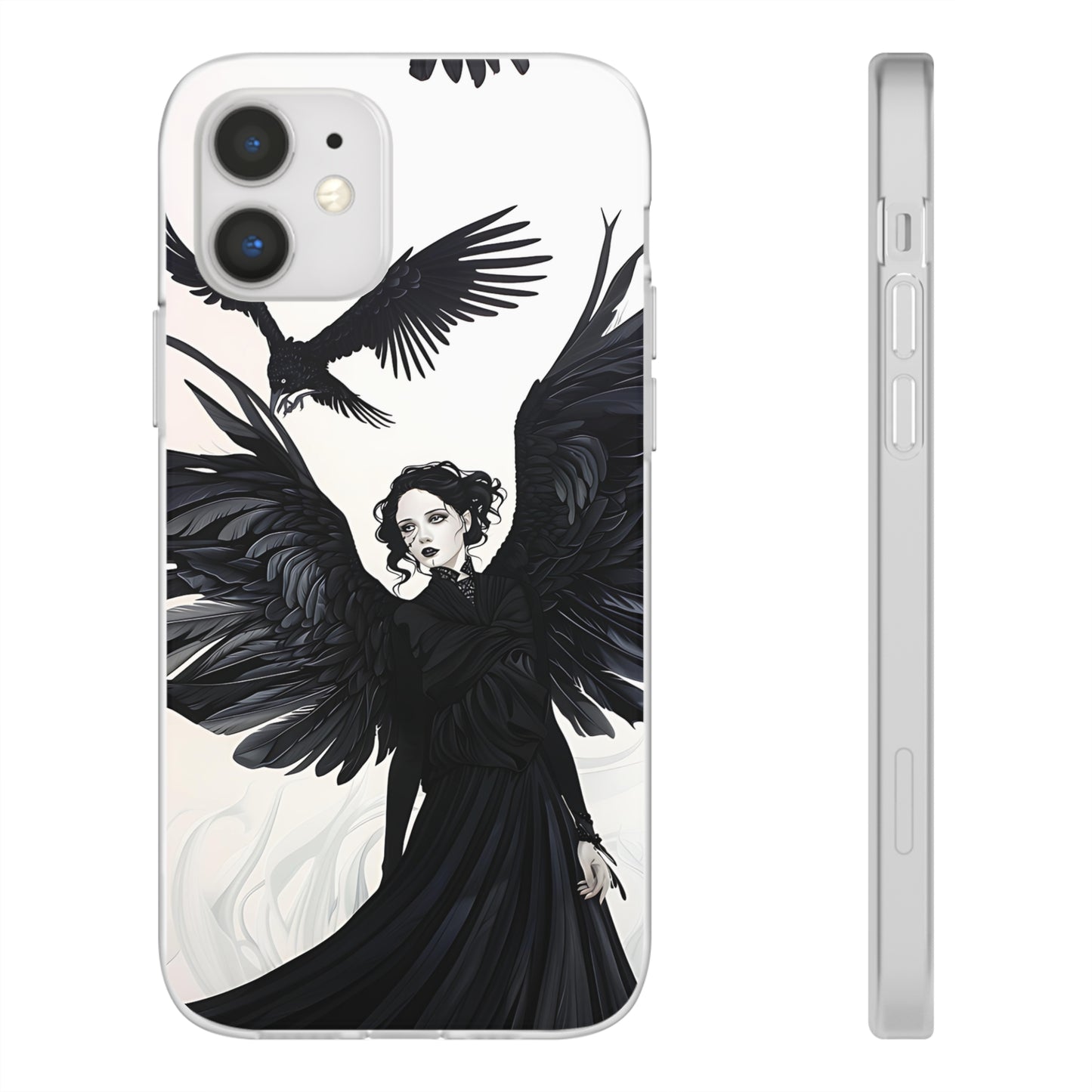 Gothic Woman and Raven Phone Case