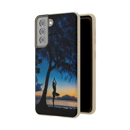 Yoga pose at Sunset on the beach Biodegradable Phone Case | iPhone / Samsung