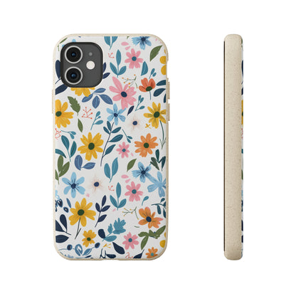 Pastel Flowers Biodegradable Phone Case | iPhone / Samsung