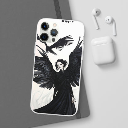 Gothic Woman and Raven Phone Case