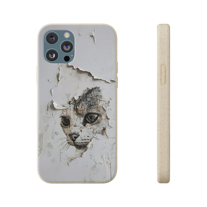 Vhils inspired Cat grafitti Biodegradable Phone Case | iPhone / Samsung