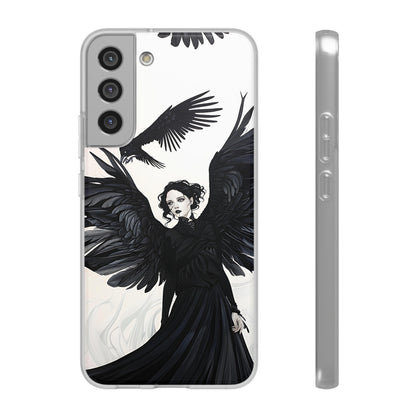 Gothic Woman and Raven Phone Case