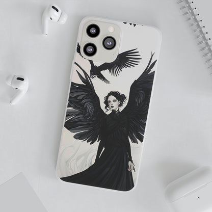 Gothic Woman and Raven Phone Case