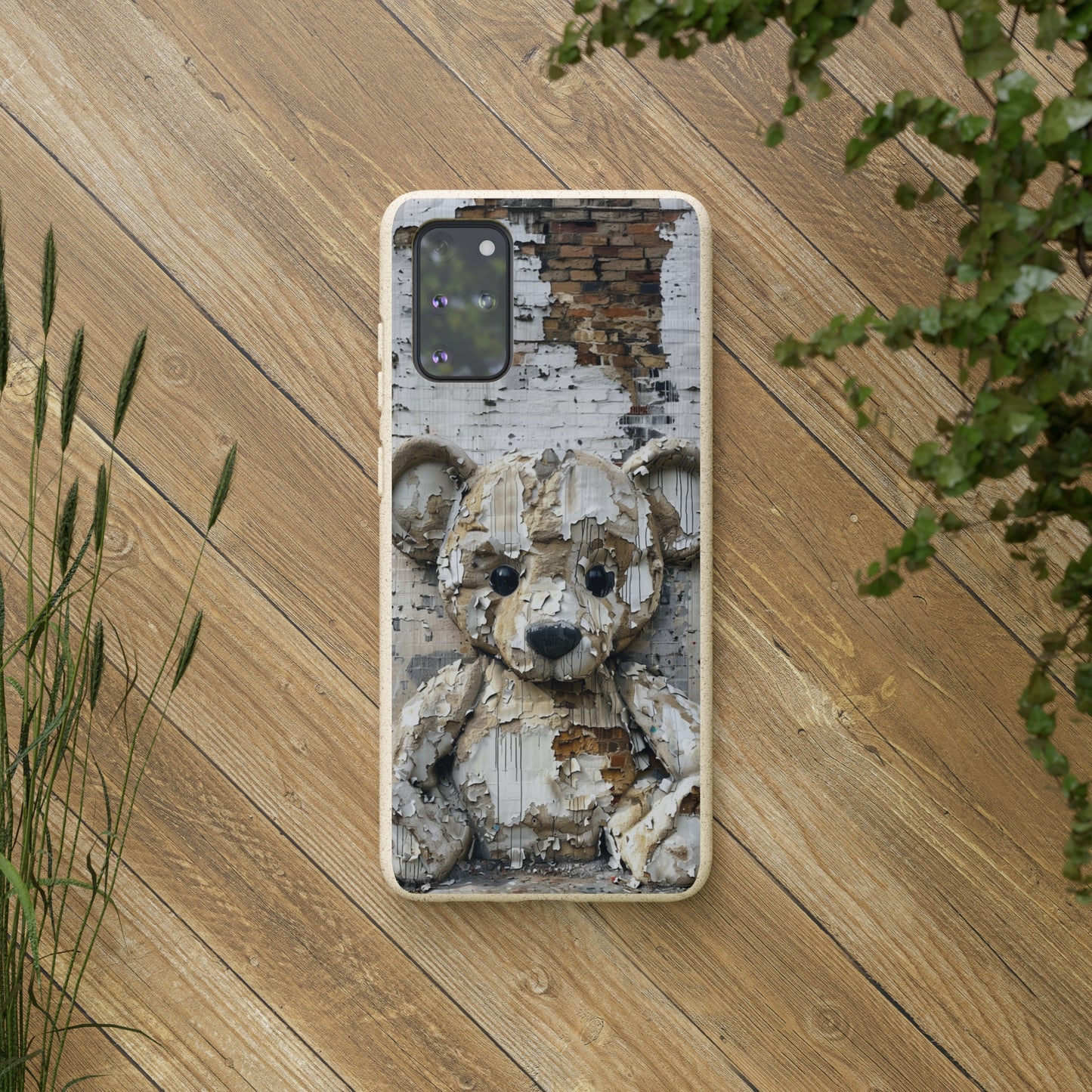 Vhils inspired Teddy Bear Biodegradable Phone Case | iPhone / Samsung