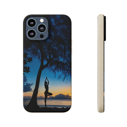 Yoga pose at Sunset on the beach Biodegradable Phone Case | iPhone / Samsung