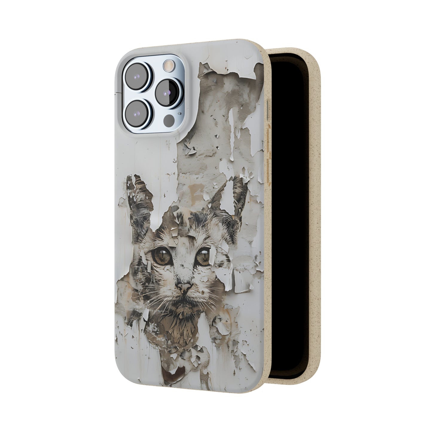 Vhils inspired Cat grafitti Biodegradable Phone Case | iPhone / Samsung