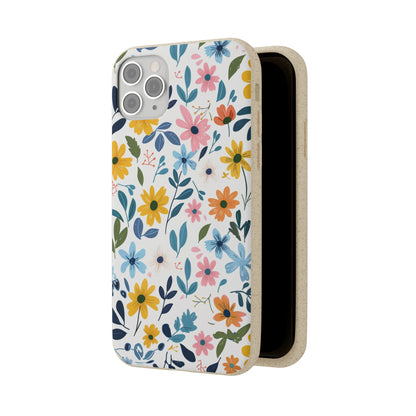 Pastel Flowers Biodegradable Phone Case | iPhone / Samsung